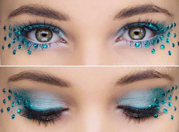 Mia Carnaval Make-up, Fantasy Make-up, Make Carnaval, Make Up Foundation, Rhinestone Makeup, Carnival Makeup, Rave Makeup, Face Jewels, Fairy Makeup