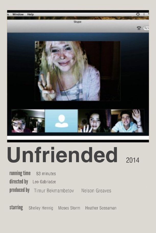 Unfriended Movie Poster, Unfriended Poster, Unfriended Movie, Megan Is Missing, Missing Movie, White Chicks Movie, Good Films To Watch, Scary Movies To Watch, Movie Poster Frames