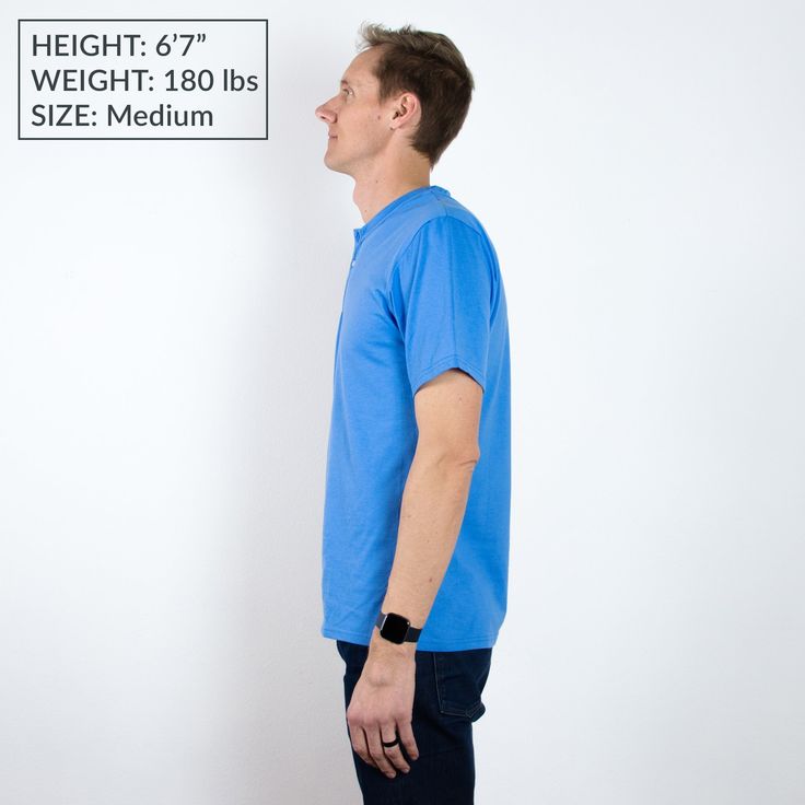 Our best-selling Dual Blend Henley t-shirt is made from a soft cotton polyester blend and perfectly flatters tall, slim men. A 3-button Henley design adds a touch of style to a classic t-shirts. Each shirt is flexible, light, and resists wrinkling in the wash, making it your ideal t-shirt for any occasion. Upgrade you wardrobe with shirts that actually fit and click Add to Card today! Product Details 45% cotton55% polyesterMachine wash cold and tumble dry low to minimize shrinking Size Guide Hei Henley T Shirt, Henley Shirts, Height And Weight, Quality Clothing, Navy And White, Different Styles, Size Guide, Classic T Shirts, Shop Now