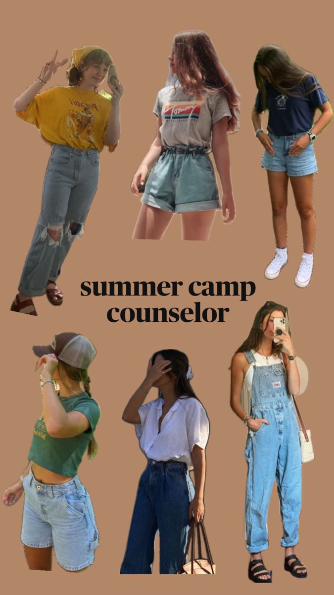 Camp Counselor Outfit Ideas, Summer Camp Style Outfit, Cute Camp Counselor Outfits, 90s Summer Camp Outfits, Youth Camp Outfits, Camp Counselor Hair, Cavetown Outfit Ideas, Camp Counsler Outfit, Aesthetic Camping Outfits