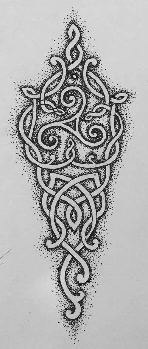 a black and white drawing of an intricate design