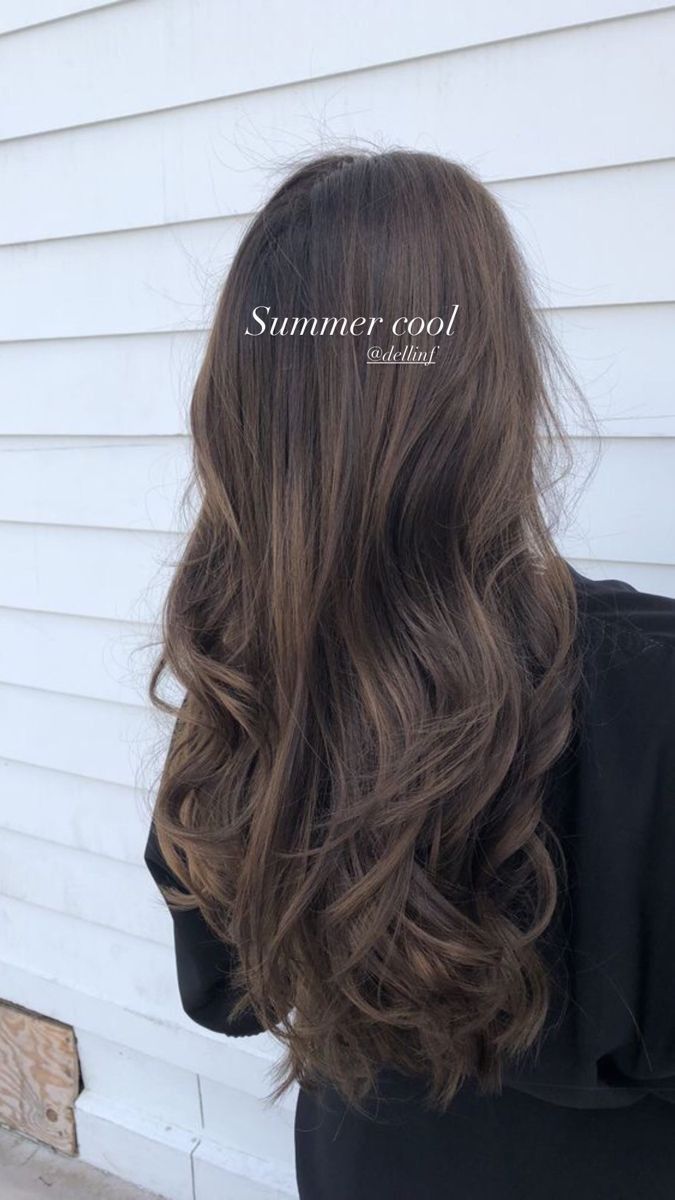 Subtle Brunette Babylights, Cool Tone Low Lights For Brown Hair, Cool Toned Brown Hair With Highlights, Ash Brown Hair Asian, Cool Tones Brown Hair, Brushlight Hair Brown, Dyed Asian Hair, Ash Brown Lowlights, Asian Dyed Hair