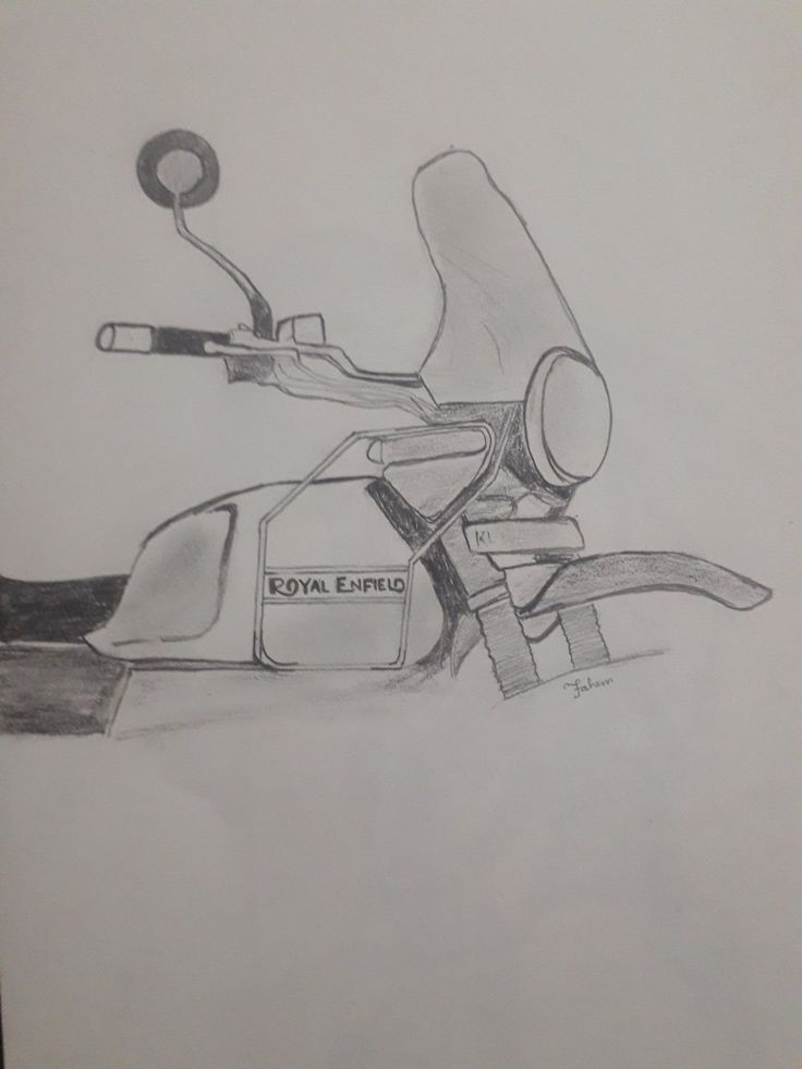 a pencil drawing of a motorcycle