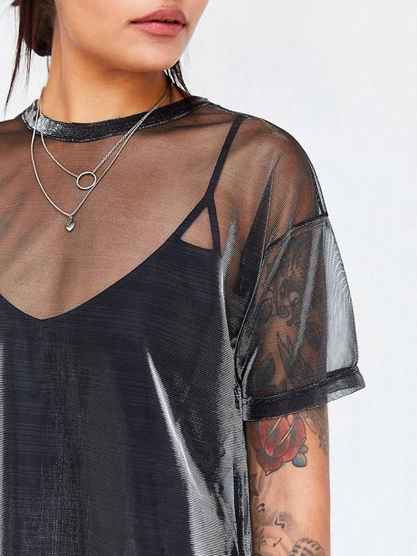 Material:Cotton-blendStyle:Short SleevesFeature:See-throughOccasion:Going out , Casual , SexyNeckline:Round-neckSeasons:SummerType:T-Shirts TopsColor:BLACK,GREEN,BLUE,ORANGE,PURPLESize:XS,S,M,L,XL,2XL Plus Size Cosplay, Short Lace Dress, Sheer Shirt, Printed Long Dresses, Cardigan Shirt, Dress For Short Women, Cozy Fashion, Shades Of Black, Sweater Blouse