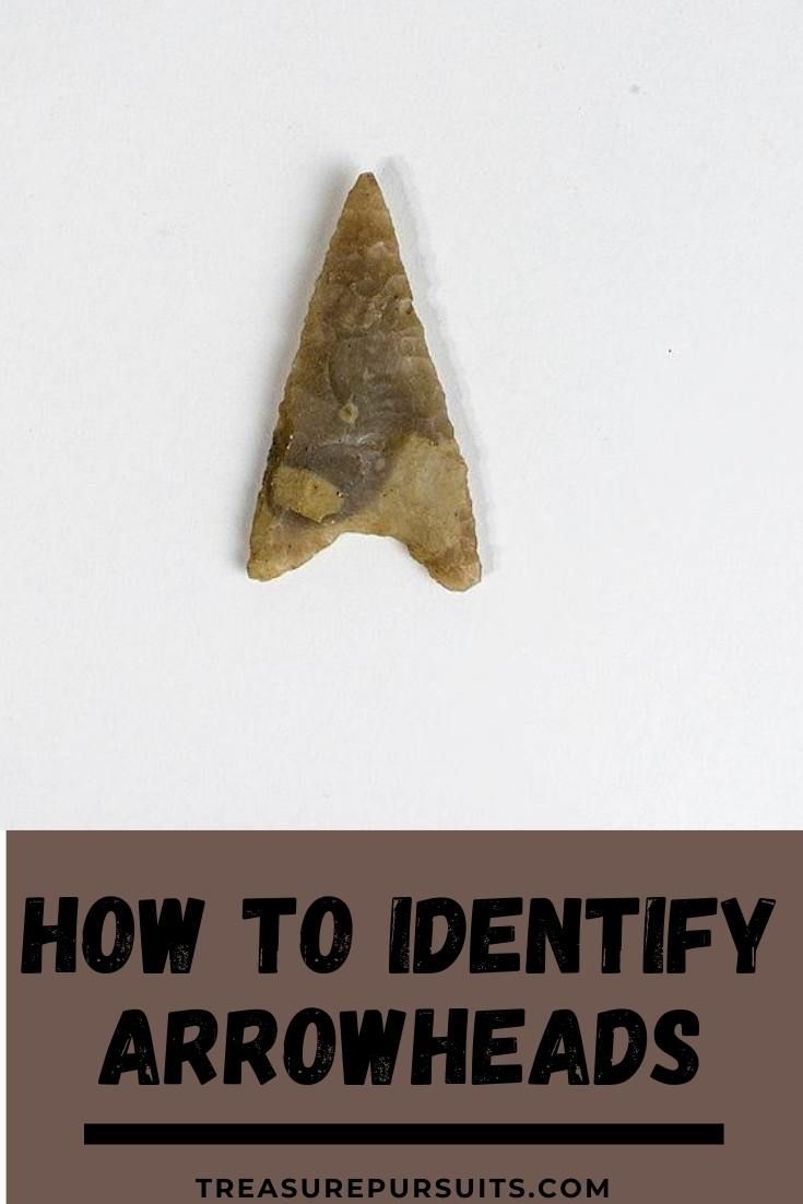 an arrow with the words how to identify arrowheads on it in front of a white background