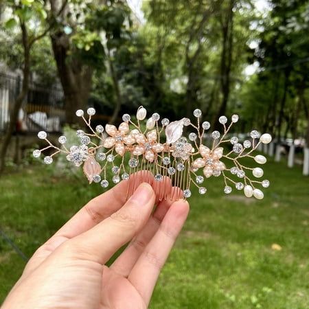 SWEETV Bridal Hair Comb Leaf Bride Wedding Hair Combs Flower Girls Bridal Hair Accessories Pearl Bridal Hair Piece Crystal Wedding Headpiece Bridesmaids Rhinestone Hair Accessory for Women and Girls Size: One Size.  Color: Gold. Boho Bridal Hair Piece, Rose Gold Wedding Hair Piece, Vintage Wedding Hair Comb, Boho Flower Hair Comb, Bridal Floral Hair Comb, Wedding Hair Combs, Champagne Bridal Hair Piece, Bride Wedding Hair, Gold Wedding Hair Piece