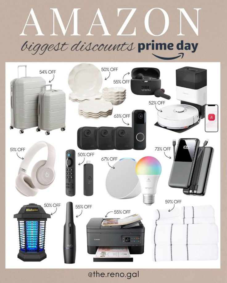 an advertisement for amazon's biggest discounts prime day