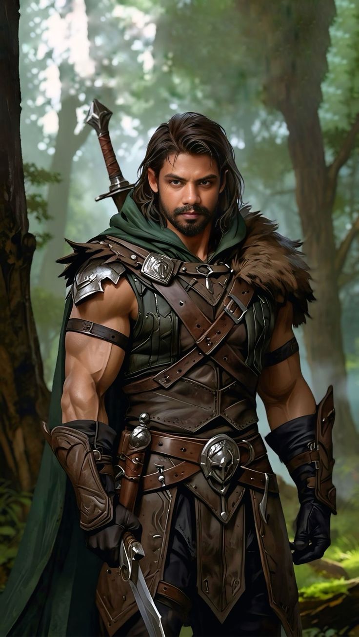 Male Ranger Character Art, Human Ranger Dnd Male, Dnd Ranger Art, Ranger Dnd Male, Dnd Ranger Character Design, Archer Male, Archer Dnd, Fighter Rpg, Ranger Rpg