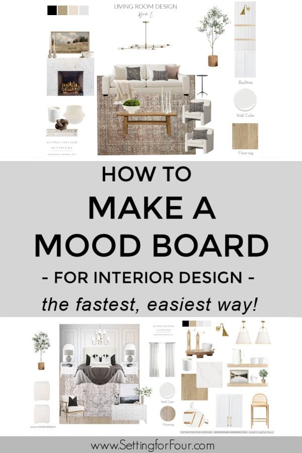 the interior design guide for how to make a mood board in your home or office