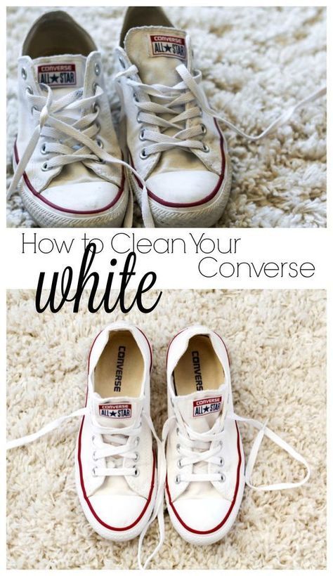 How to Clean Your White Converse How To Wear White Converse, How To Clean White Converse, How To Wear Converse, White Converse Shoes, Tenis Converse, Deep Cleaning Tips, Cleaning Tricks, Outfits With Converse, White Converse