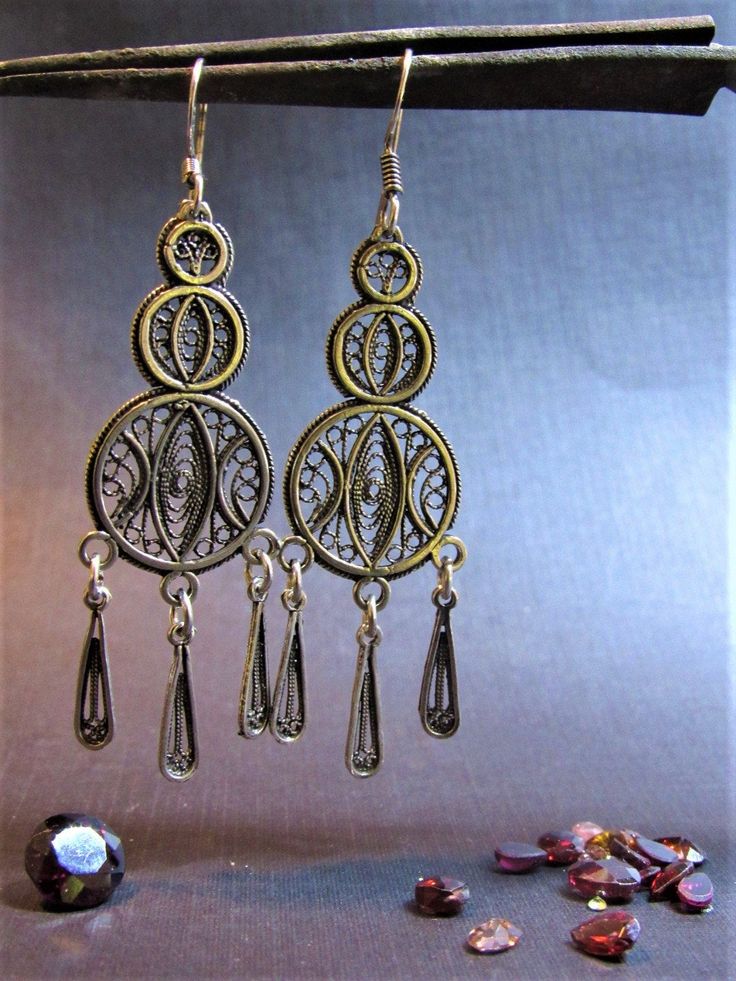 If you want to pay with PayPal, please contact me. Earring details: * The earrings made from sterling silver. * Total length 2.36inch/ 6cm. Beautiful, large, and fabulous, but lightweight! Yemenite-style earrings that my father and grandfather would make by hand. Available in 14/18/24 Karata solid gold, white/yellow/rose gold. IF YOU WANT A CUSTOM earring please contact me before purchase. Procedure for making this item: * This item will need 3-4 business days to finish. * If sending as a gift, Handmade Elegant Long Drop Chandelier Earrings, Elegant Handmade Dangle Chandelier Earrings, Silver Long Drop Earrings For Formal Occasions, Classic Filigree Dangle Chandelier Earrings, Classic Filigree Chandelier Earrings, Classic Filigree Chandelier Dangle Earrings, Formal Filigree Dangle Chandelier Earrings, Formal Long Drop Sterling Silver Chandelier Earrings, Formal Filigree Chandelier Dangle Earrings