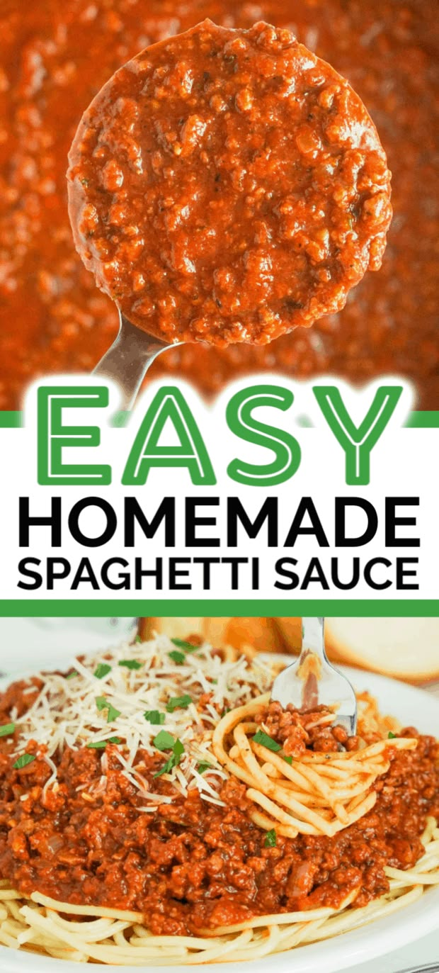 easy homemade spaghetti sauce in a white bowl