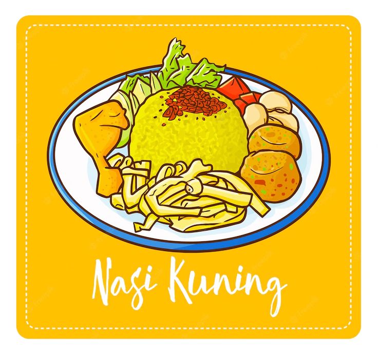 an image of a plate of food with the words nassi kunng on it