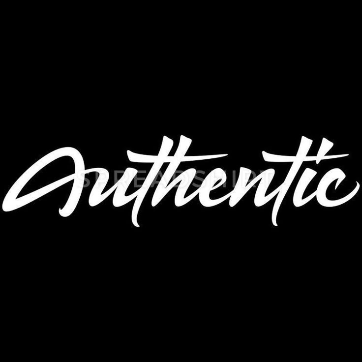 the word authentic written in white ink on a black background