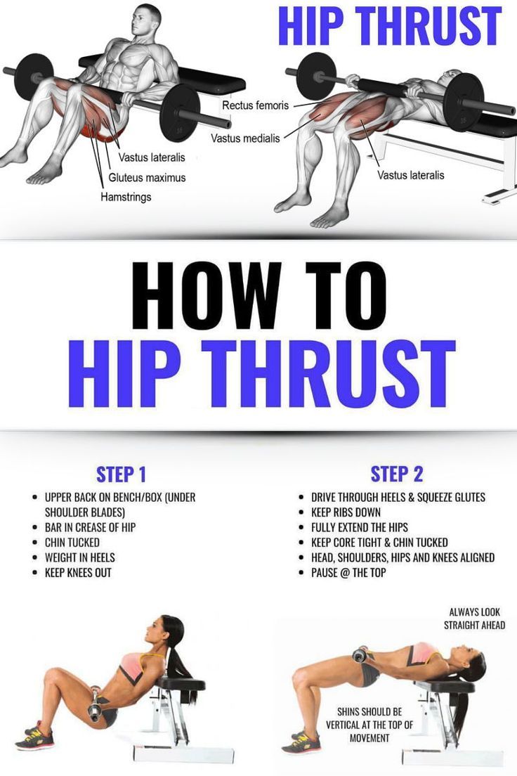 an image of how to do hip thrusts with the help of a bench press