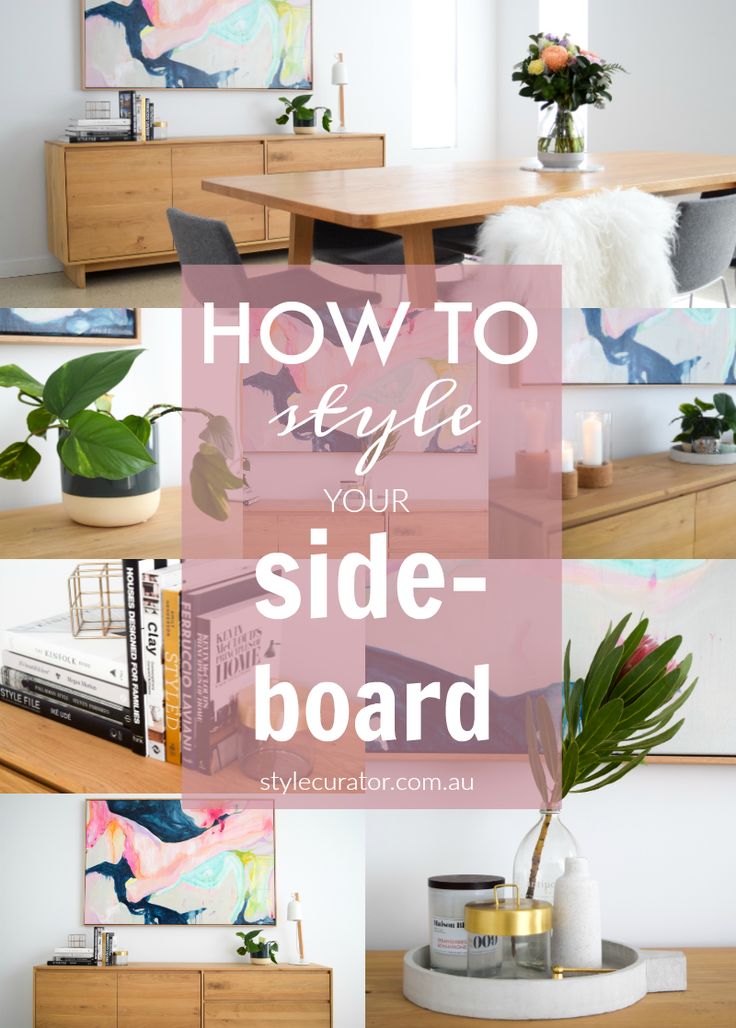 a collage of photos with the words how to style your side - board on it