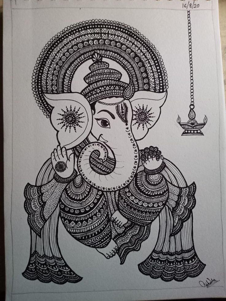 Mandala Sketch, Ganesha Drawing, Ganesh Art Paintings, Crazy Tattoos, Easy Mandala Drawing, Easy Mandala, Boho Art Drawings, Mandela Art, Easy Love Drawings