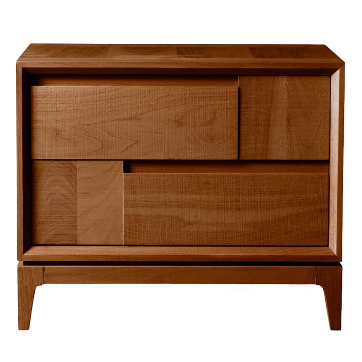 a wooden dresser with three drawers on one side