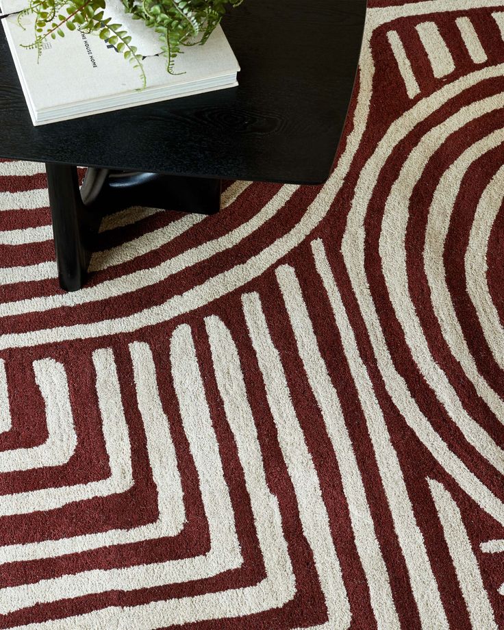 abstract swirl large sculpted wool rug deep red Swirl Rug, Red Sofa Living Room, Flat Renovation, 10 Seater Dining Table, Forest Hotel, Fabric Bar Stool, Girl Apartment, Accent Chairs & Armchairs, Faux Leather Dining Chairs