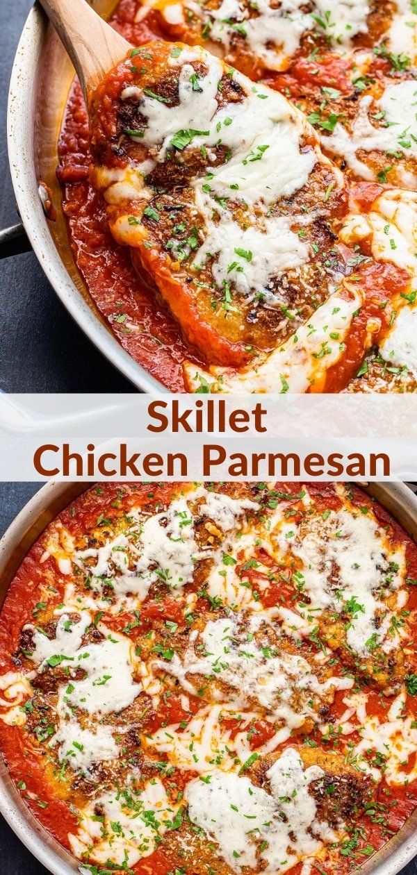 skillet chicken parmesan is an easy dinner recipe