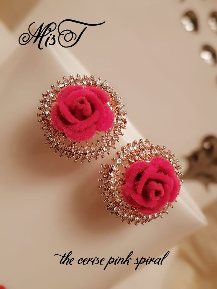 To buy this whatsapp@7460882640 #bridaljhumki#earrings#bridalearing#bridal#partyearing#jhumki#jhumka#stud#oxidisedearing#oxidisedjhumki Wedding Pink Jhumkas With Stone Work, Pink Stone Work Jhumkas For Wedding, Pink Round Jhumkas For Wedding, Elegant Pink Round Jhumkas, Traditional Pink Jhumkas