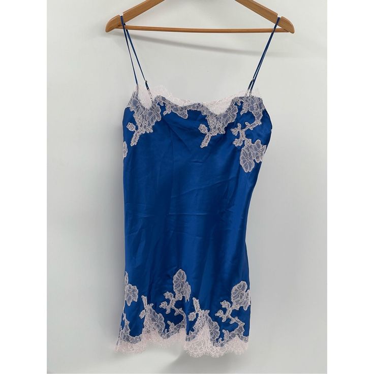 Thanks For Looking At This Listing! Any Questions Please Message Me. Ships Out Fast! See Photos For Measurements. B143 Medium Victoria’s Secret Blue Spaghetti Strap Dress With Lace Trim, Blue Satin Dress With Lace Trim, Blue Silk Mini Dress For Spring, Victoria's Secret Pink Dresses With Lace Trim, Blue Fitted Silk Mini Dress, Blue Silk Fitted Mini Dress, Blue Mini Dress With Spaghetti Straps And Lace Trim, Elegant Victoria's Secret Dress With Lace Trim, Blue Party Dress With Lace Trim