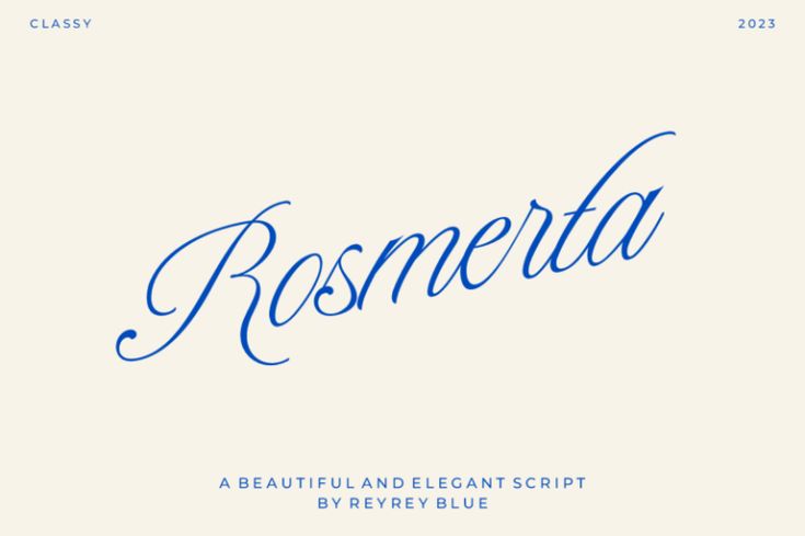 the font used for this type of lettering is called rosmeta, which has been handwritten in blue ink