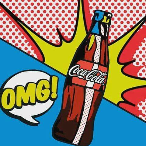 a pop art painting of a coca cola bottle