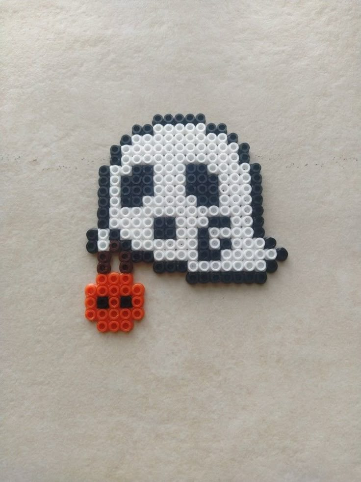 Ghost , Fuse beads Pig Perler Bead Patterns, Pumpkin Perler Beads, Fall Perler Bead Patterns, Ghost Perler Beads, Fall Perler Beads, Halloween Perler Beads, Ikea Pyssla, Pyssla Ideas, Halloween Perler