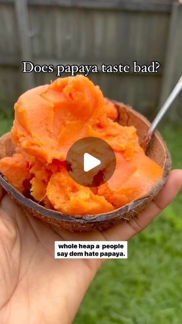 🌞Tiffany🌞 Caribbean Vegan Recipes on Instagram: "HOMEMADE PAPAYA SORBET🍧

‼️Juicer used is the amazing @kuvingsusa REV0830 use code ITALEATS and link in bio for 10% off!

🌱Papaya is an incredible fruit with plenty of health benefits and their seeds have natural parasite cleansing abilities so I could never not eat this!

➡️Follow @italeatsandtreats for more holistic juice recipes 

Disclaimer: content is not to be taken as or replace medical advice." Papaya Seeds How To Eat, Papaya Ice Cream, Caribbean Vegan, Papaya Sorbet, Papaya Recipes, Papaya Seeds, Ice Cream Cakes, Cream Cakes, Ice Cream Recipe