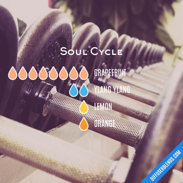 Soul Cycle - Essential Oil Diffuser Blend Diy Oil Diffuser, Diy Essential Oil Diffuser, Eo Blends, Essential Oil Combinations, Soul Cycle, Yl Oils, Essential Oil Diffuser Recipes, Oil Diffuser Recipes, Essential Oil Blends Recipes