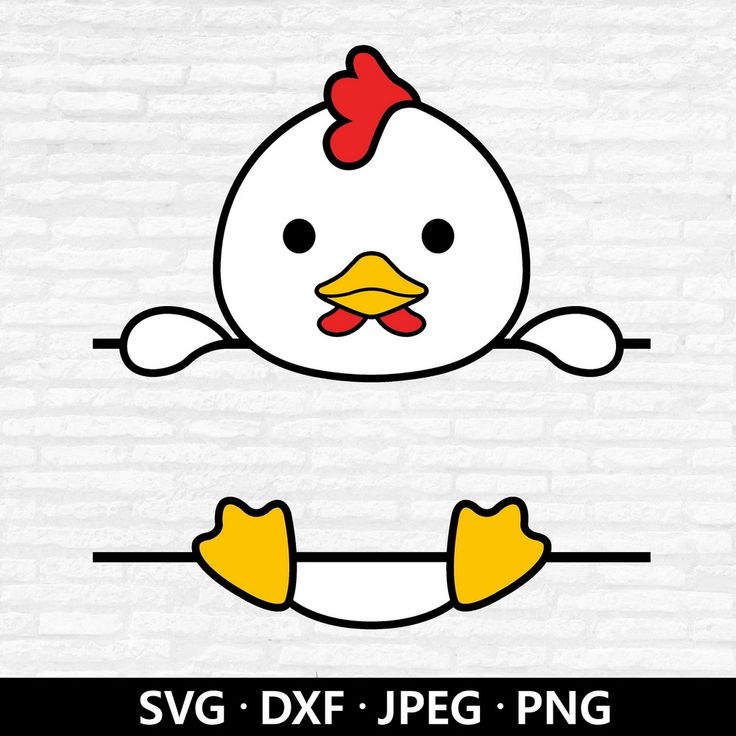 a white chicken with yellow feet on top of it's head, and the words sv