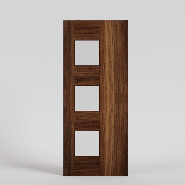 Walnut Wood Mid-Century Modern Tri Window Entry Door Mcm Front Door, Modern Homes Design, Modern Pocket Doors, Mid Century Modern Front Door, Sliding Cabinet Door Hardware, Custom Exterior Doors, Modern Barn Doors, Sliding Cabinet Doors, Modern Sliding Barn Door