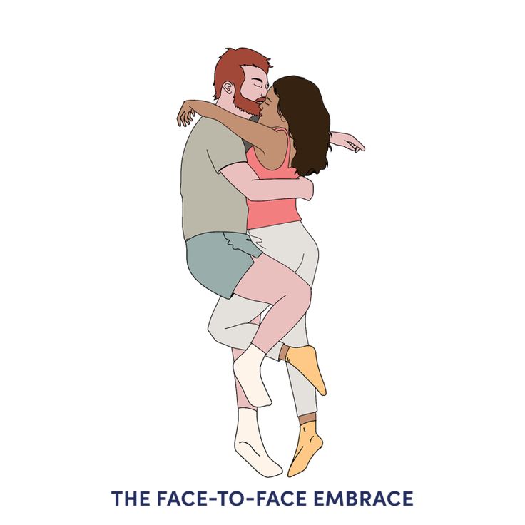 two people hugging each other with the text, the face - to - face embrace