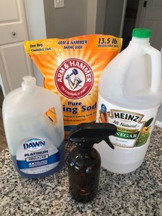 the ingredients to make homemade dishwash are on the counter