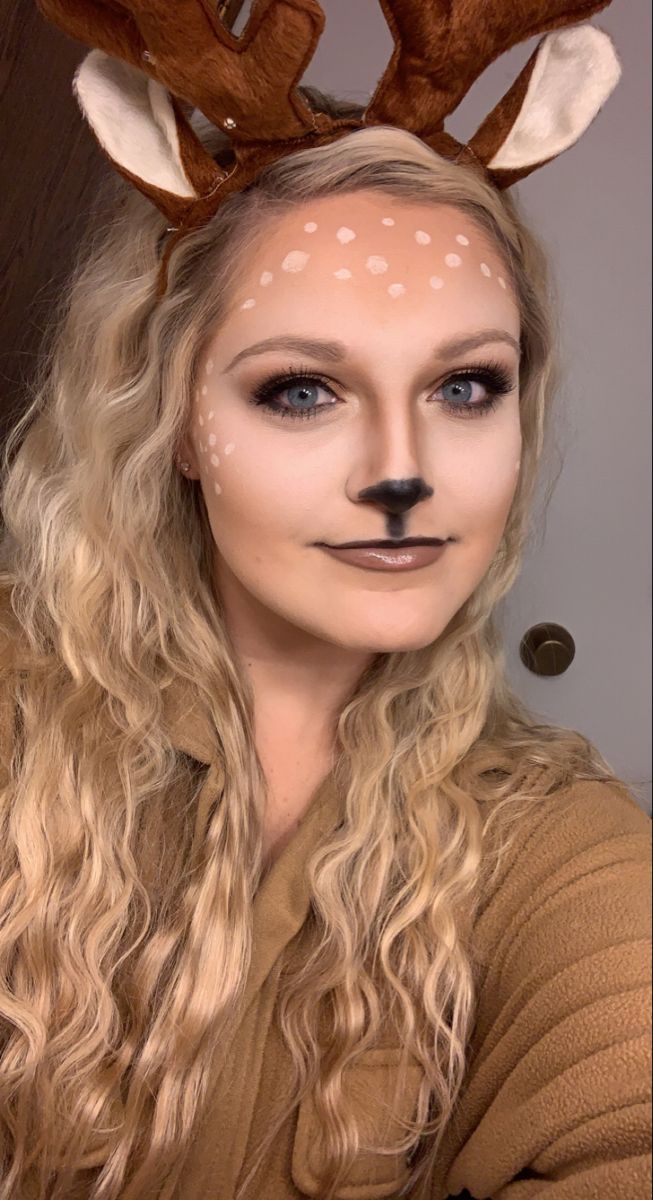 Deer Face Paint, Deer Makeup Halloween, Deer Makeup, Animal Makeup, Halloween Make Up, School Dances, Halloween Make, Costume Makeup, Animal Faces