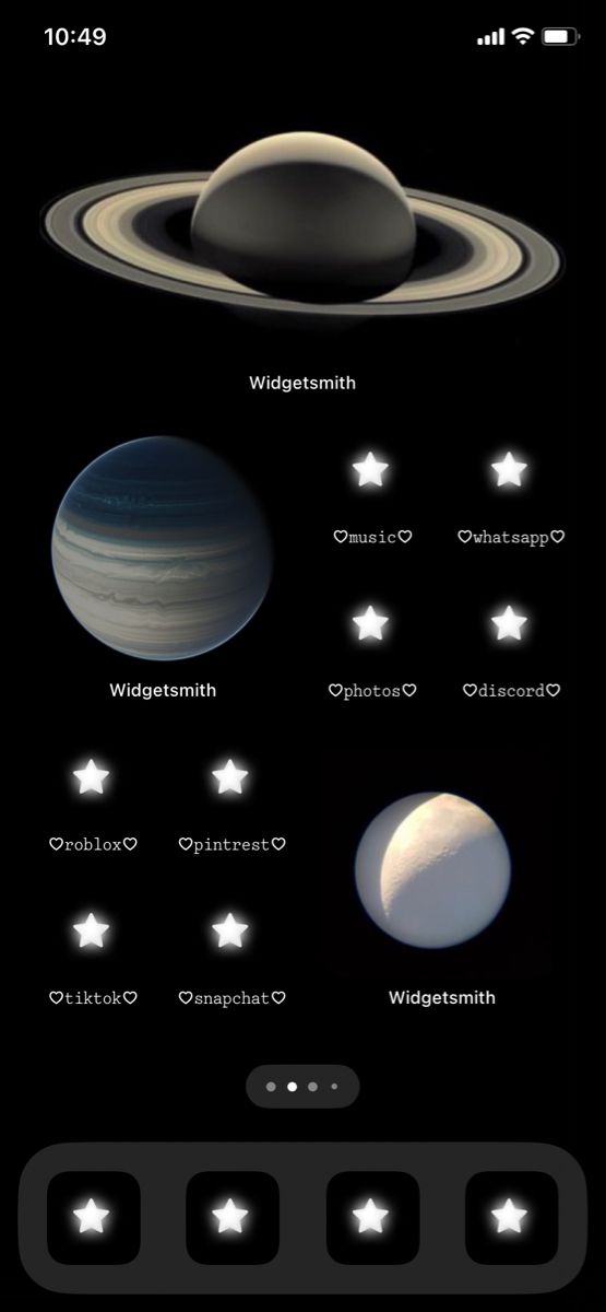 the solar system with all its planets and their names on it's display screen