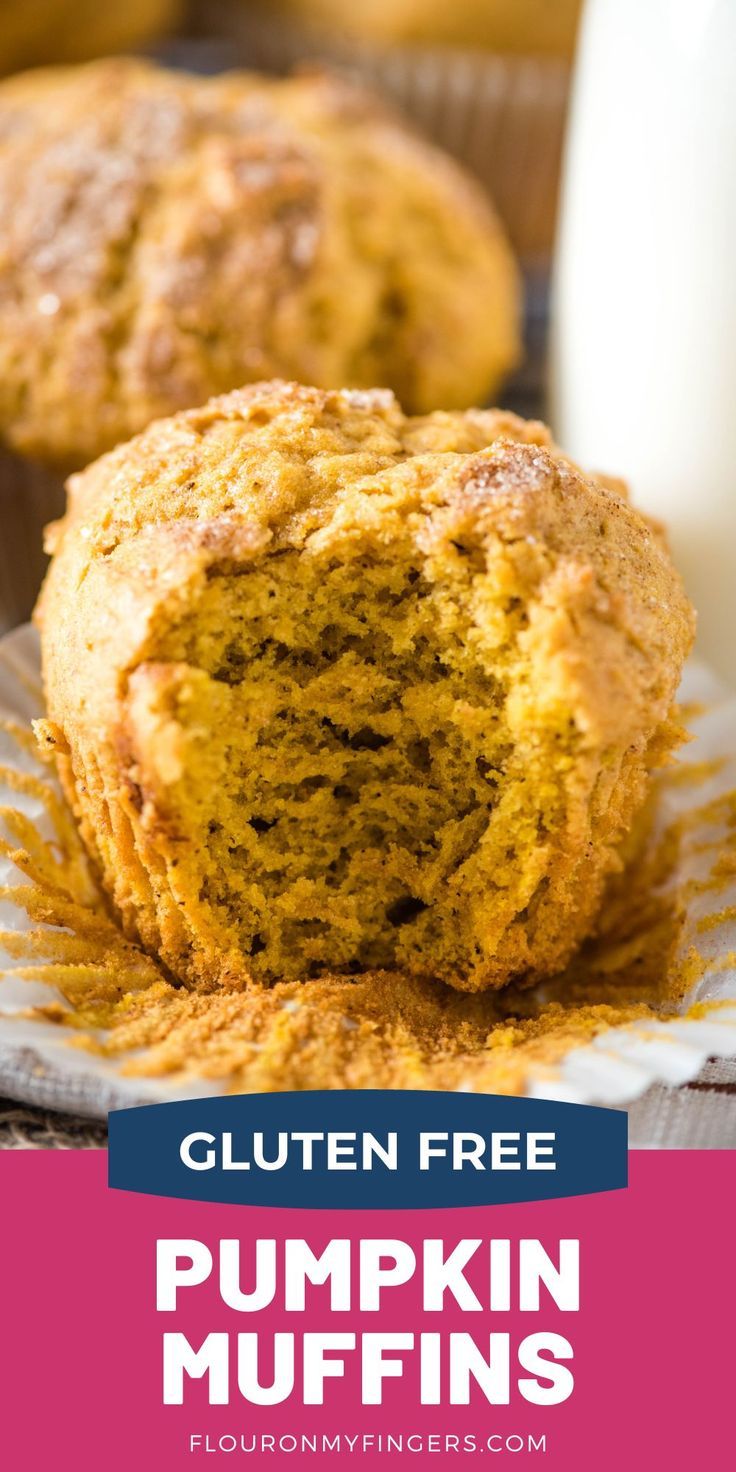 gluten free pumpkin muffin with the cupcake wrapper peeled back and a bite taken out next to a large glass of milk Pumpkin Blueberry Muffins, Muffins Lemon, Pumpkin Blueberry, Muffins From Scratch, Gluten Free Pumpkin Muffins, Lemon Poppy Seed, Lemon Poppy, Great Pumpkin, Lemon Poppyseed