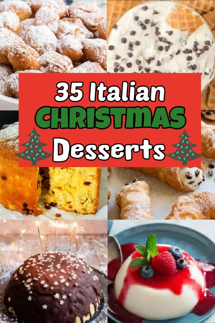 different desserts with the words 35 italian christmas desserts