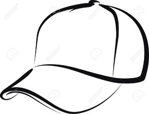 a black and white drawing of a baseball cap