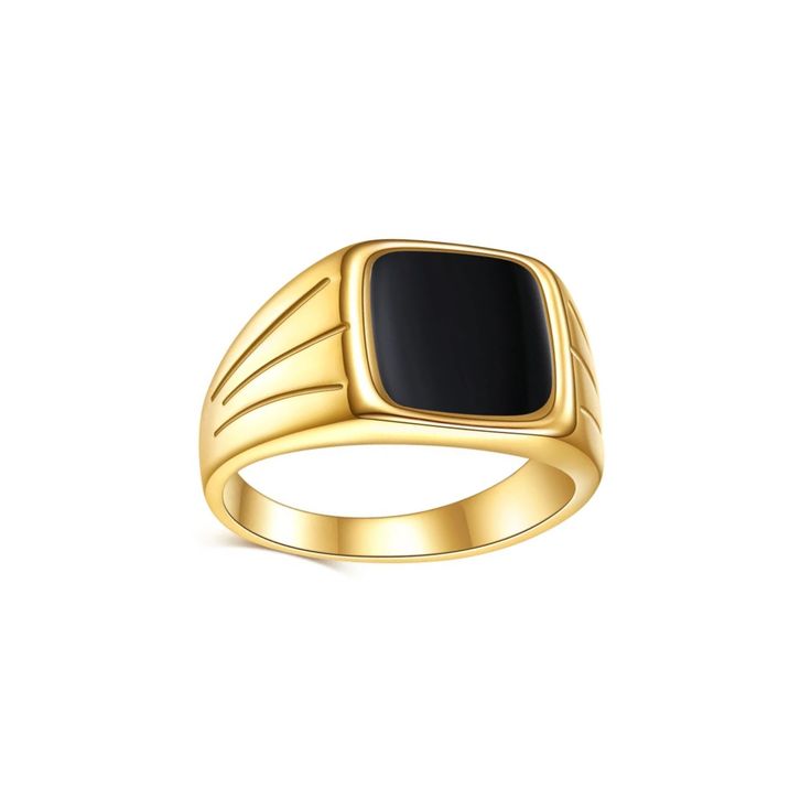 A timeless ring that can be worn daily, solo or with multiple rings. Regardless of what you do, one thing is certain, this is a classic ring that will withstand the test of time. Details Waterproof and Tarnish Free Material: Titanium Steel dipped in 18k gold