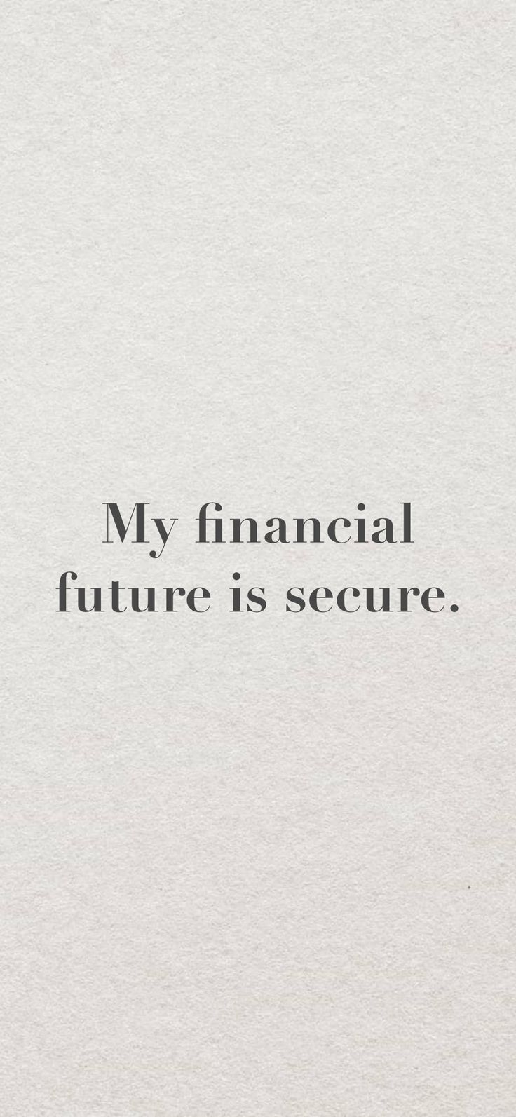 a piece of paper with the words, my financial future is secure