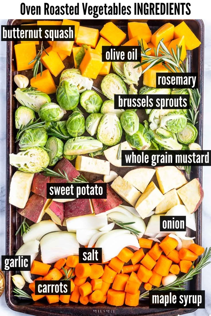 a tray filled with different types of vegetables