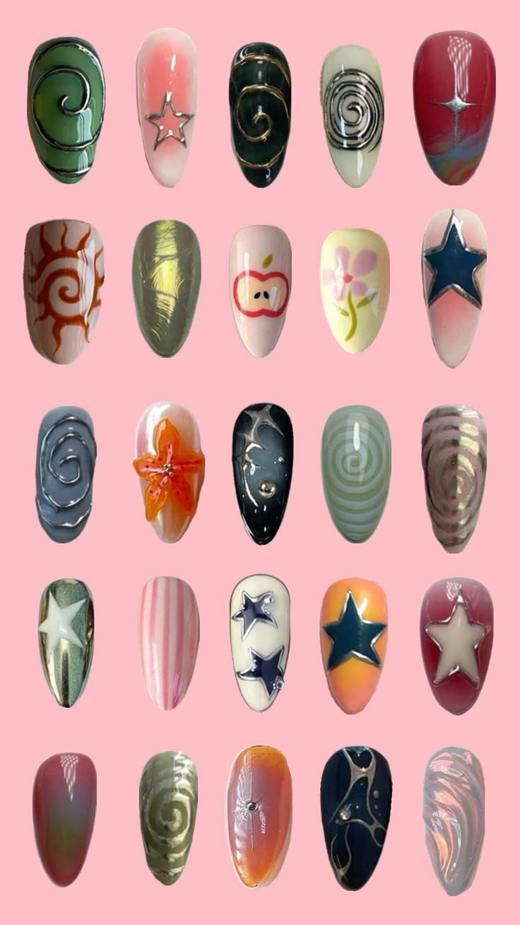 Mix And Match Nails, Oc Outfit Inspiration, Match Nails, Rh Outfit Ideas, Finger Art, Home Nail Salon, Hippie Nails, Blush Nails, Cool Nails