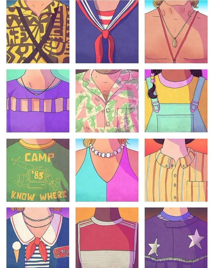 an image of women's clothing collages in different colors and sizes with words that say camp, know where