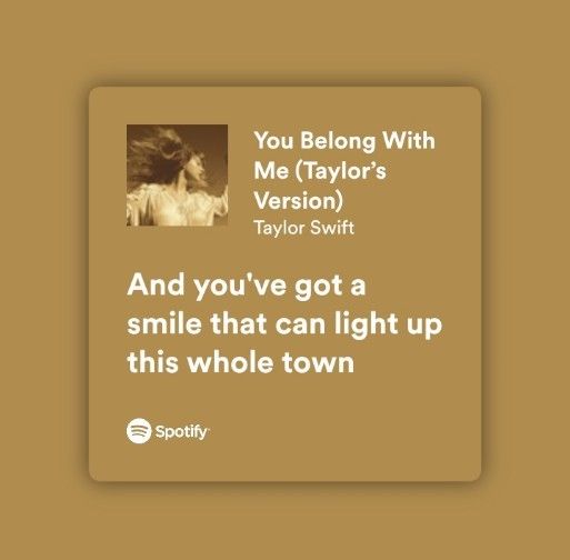 a brown and white photo with the words, you belong with me taylor's taylor swift