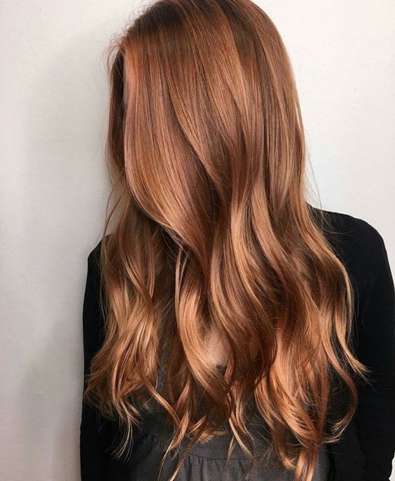 This hair color can be described as "ginger brown". It has a vibrant ginger brown shade. #AvedaIbw Ginger Brown Hair, Light Auburn Hair, Brown French, Mushroom Brown, Ginger Brown, Honey Brown Hair, Light Auburn, Blonde Wavy Hair, Ginger Hair Color