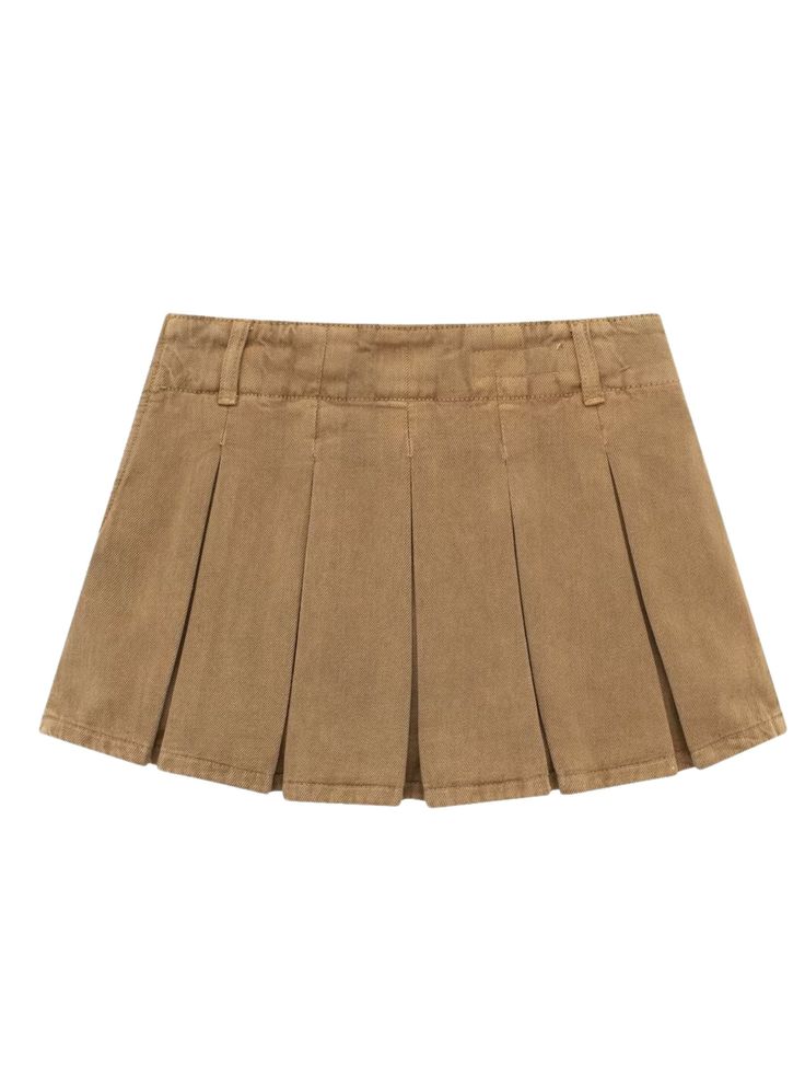 Get ready to turn heads in the Paulina Pleated Mini Skirt! This retro and casual skirt features a wide pleated design, perfect for creating a flirty and fun look. With a low waist and short inside, this skirt is all-match, making it a versatile addition to your wardrobe. Part of the Alees Fashion Streetwear Collection. Paulina Pleated Mini Skirt in Camel Retro, Casual Low Waist Wide Pleated Skirt All-Match Short Inside Alees Fashion Streetwear Collection Chic Pleated Beige Shorts, Chic Beige Pleated Shorts, Trendy Mini Pleated Skirt, Trendy Flared Mini Skirt, Trendy Relaxed Mini Skirt, Trendy Mini Skirt With Accordion Pleats, Trendy Pleated Flowy Mini Skirt, Trendy Pleated Mini Skirt With Relaxed Fit, Casual Fitted Pleated Flared Skirt