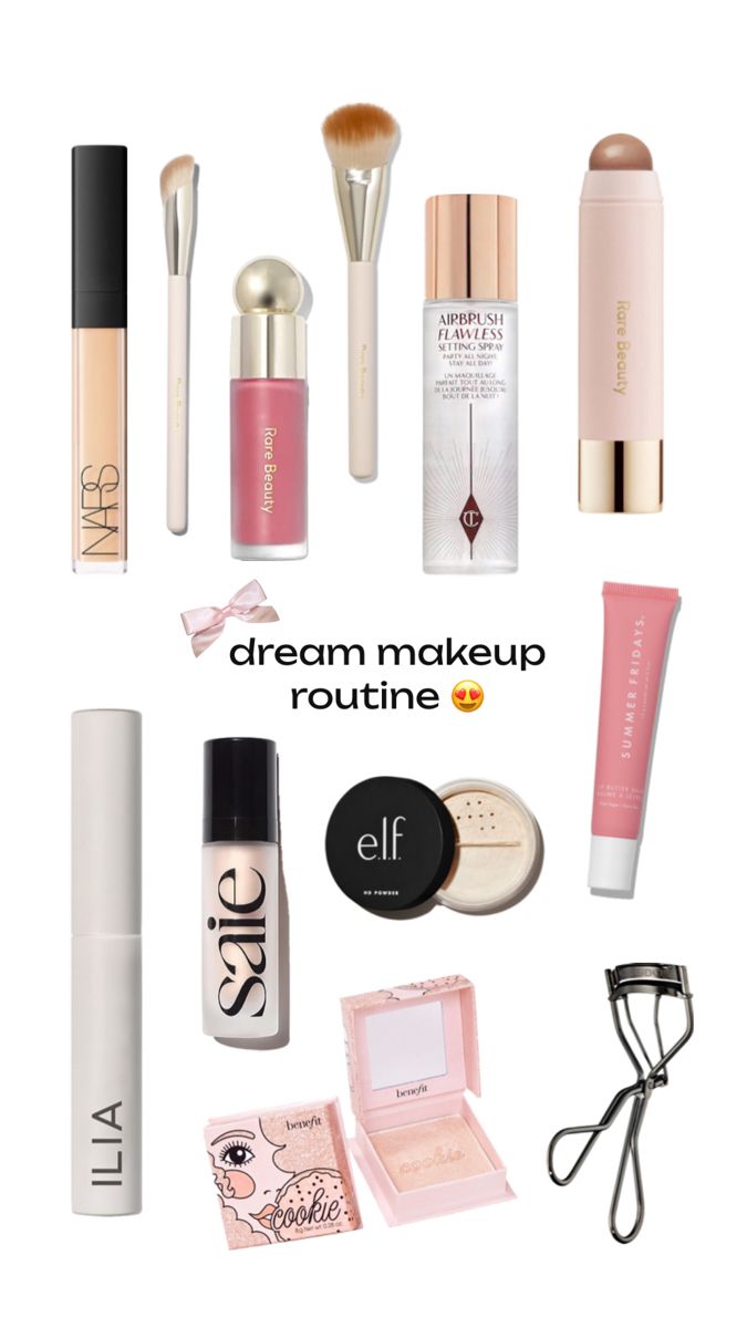 Makeup Favorites Products, Beginner Light Makeup, My Dream Makeup Bag, Makeup Products Recommendations, Makeup For Christmas List, Small Makeup Routine, Great Makeup Products, Back To School Makeup Products, Cheap Makeup Routine