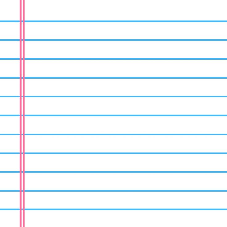 lined paper with lines in the middle and one line at the bottom that is pink